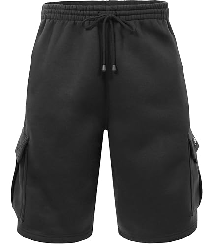 Renegade Sportswear Big Men's Elastic Waist Fleece Cargo Shorts